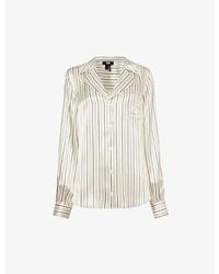 PAIGE - Capriana Striped Silk Shirt - Lyst