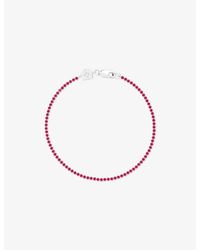 Astrid & Miyu - Tennis Chain Rhodium-Plated Brass And Cubic Zirconia Bracelet - Lyst