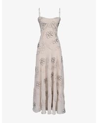 House Of Cb - Seren Floral-Pattern Woven Maxi Dress Xs (A-C Cup) - Lyst