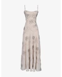 House Of Cb - Seren Floral-Pattern Woven Maxi Dress Xs (A-C Cup) - Lyst