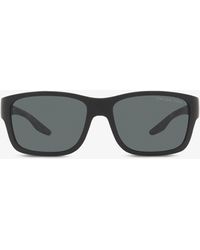 Prada Linea Rossa Ps 01ws Square-frame Acetate Sunglasses - Black