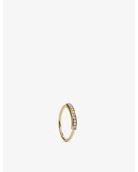 Monica Vinader - Mv Linear Pavé 18Ct Vermeil-Plated Sterling And Lab Grown Diamond Stacking Ring - Lyst