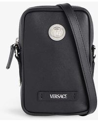 Versace - Medusa Leather Phone Pouch - Lyst