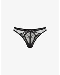 Agent Provocateur - Rozlyn Low-rise Lace Mesh Thong - Lyst