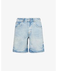 Represent - Tailored Straight-Leg Denim Shorts - Lyst