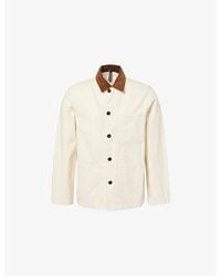Drake's - Fatigue Contrast-Collar Cotton-Twill Jacket - Lyst