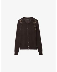 Zadig & Voltaire - Missya Rhinestone-Embellished Button-Down Cashmere Cardigan - Lyst
