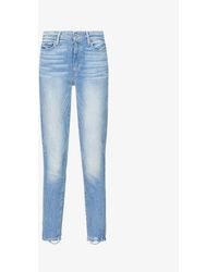 PAIGE - Hoxton Frayed-hem Ultra-skinny High-rise Jeans - Lyst