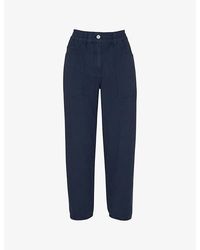 Whistles - Tessa Cropped Mid-Rise Cotton Trousers - Lyst