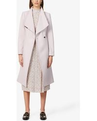 Ted Baker Wool-blend Midi-length Wrap Coat - Pink