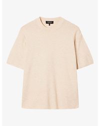 Whistles - Short-Sleeved Knitted Cotton-Blend T-Shirt - Lyst