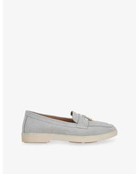 Dune - Grinning Charm-Detail Suede Loafers - Lyst