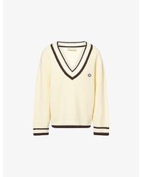 The Couture Club - Stripe V-Neck Knitted Cricket Jumper - Lyst
