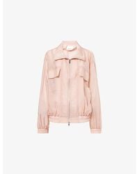 Frankie Shop - Drea Stand-Collar Sheer Bomber Jacket - Lyst