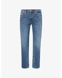 7 For All Mankind - Straight-Leg Mid-Rise Denim Jeans - Lyst
