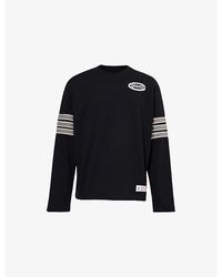 AWAKE NY - Varsity Striped Cotton-Jersey T-Shirt - Lyst