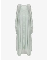 eem - Striped V-Neck Metallic-Woven Kaftan - Lyst