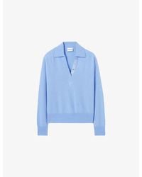 Claudie Pierlot - Logo-Embroidered Wool And Cashmere Polo Jumper - Lyst