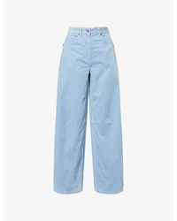 ME+EM - Patch-Pockets Wide-Leg Mid-Rise Cotton Corduroy Trousers - Lyst
