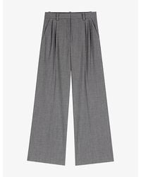 Maje - Wide-Leg High-Rise Woven Trousers - Lyst