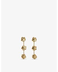 Maje - Flower Crystal-Embellished Brass Earrings - Lyst