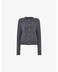 Whistles - Round-Neck Knitted Wool Cardigan - Lyst