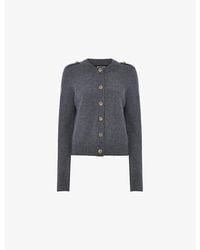 Whistles - Round-Neck Knitted Wool Cardigan - Lyst
