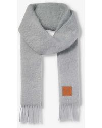 Loewe - Anagram Brushed Mohair Wool-blend Knitted Scarf 185cm X 23cm - Lyst