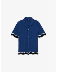 Reiss - Ciro Wave-Trim Cotton-Knit Shirt - Lyst