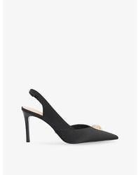Dune - Camara Satin Heeled Sling-Back Courts - Lyst
