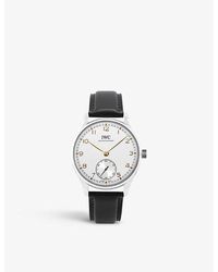 IWC Schaffhausen - Iw358303 Portugieser Stainless-steel And Leather Automatic Watch - Lyst