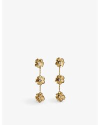 Maje - Flower Crystal-embellished Brass Earrings - Lyst