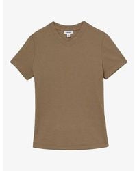 Reiss - Addison V-Neck Stretch-Cotton T-Shirt - Lyst