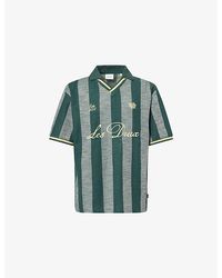 Les Deux - Striped Logo-Embroidered Cotton-Knit Football Top - Lyst