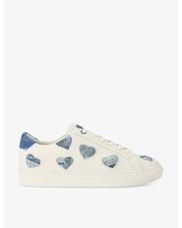 Kurt Geiger - Lane Love-Heart Leather Low-Top Trainers - Lyst