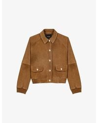 Maje - Relaxed-Fit Side-Pocket Suede Jacket - Lyst