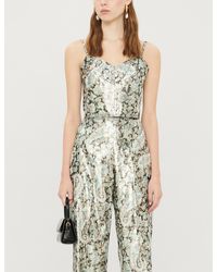 Sandro Dany Metallic-jacquard Top