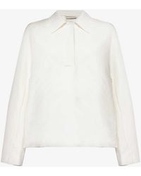 Dries Van Noten - Collared Boxy-fit Linen And Cotton-blend Top - Lyst