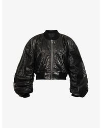 Rick Owens - Secchia Cropped Leather Bomber Jacket - Lyst