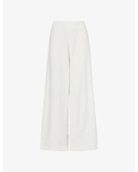 Eberjey - High-Rise Wide-Leg Bouclé Trousers - Lyst