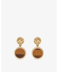 Astley Clarke - Terra 18Ct- Plated Sterling- And Tiger's Eye Drop Earrings - Lyst