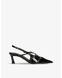 Steve Madden - Liana Multi-Strap Patent-Leather Slingbacks - Lyst