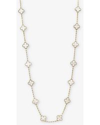 Van Cleef & Arpels - Vintage Alhambra Small 18ct Yellow-gold And Mother-of-pearl Necklace - Lyst
