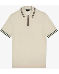 Ted Baker - Contrast-collar Wool Polo Shirt - Lyst