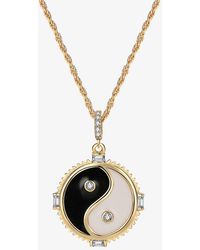 Celeste Starre - Balance Me 18ct -plated Brass And Zirconia Pendant Necklace - Lyst