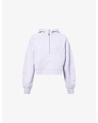 lululemon - Half-Zip Embroidered-Logo Cotton-Blend Hoody - Lyst