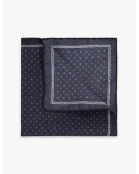 Reiss - Marasusa Geometric-Pattern Silk Pocket Square - Lyst