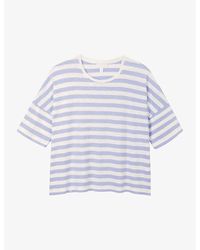 The White Company - Stripe-pint Boxy Cotton T-shirt - Lyst