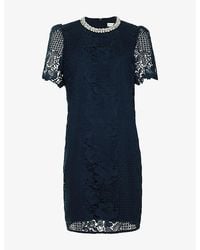 Phase Eight - Eloise Gem-Embellished Lace-Woven Mini Dress - Lyst