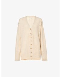 Reformation - Giusta Cable-knit Recycled Cashmere-blend Knitted Cardigan X - Lyst